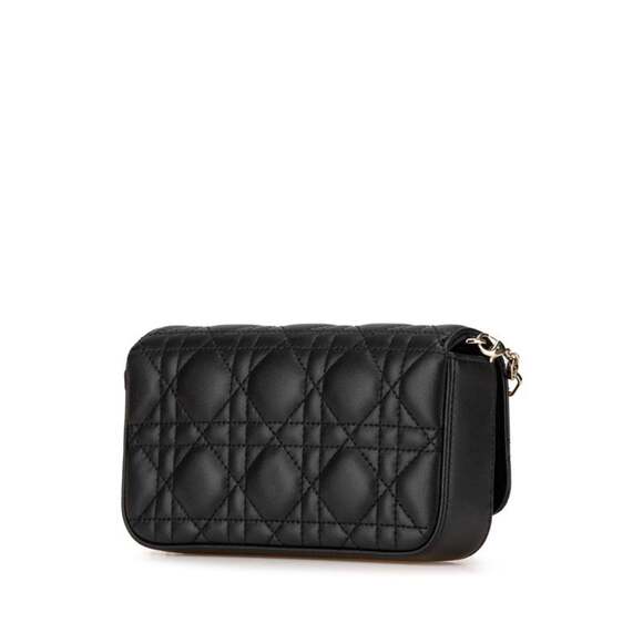 CHRISTIAN DIOR Black Lambskin Leather Shoulder Bag - Picture 2 of 12